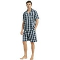 thumbnail image 1 of Vulcanodon Mens Cotton Pajama Short Set, Button Down Pajama Set for Men Plaid Men's Sleepwear(Plaid-Navy,X-Large), 1 of 6