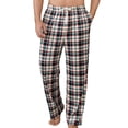 thumbnail image 1 of Vulcanodon Mens Fleece Pajama Pants, Ultra Soft Plaid Lounge Pants with Pockets Button Fly Sleep Bottoms(GREEN WHITE PLAID, S), 1 of 6