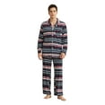 thumbnail image 1 of Vulcanodon Mens Fleece Pajama Set, Ultra Soft Warm Long Sleeve Prints Sleepwear Cozy Button Down Pjs for Men(RED-BLUE RHOMBUS, S), 1 of 5