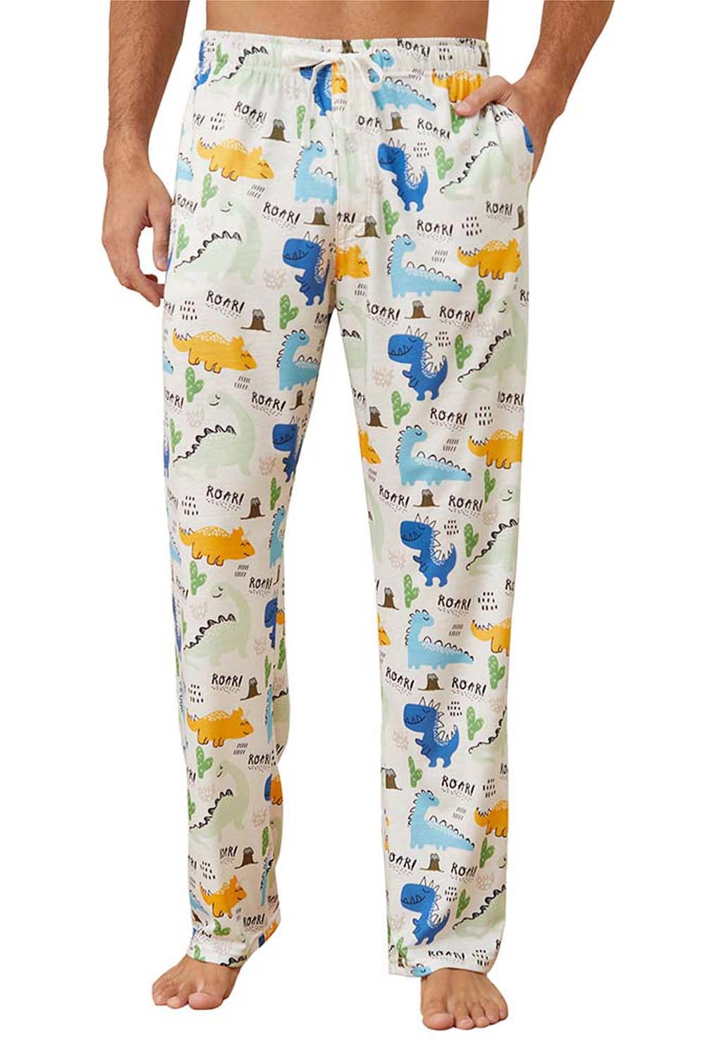 Vulcanodon Mens Funny Pajama Pants, Soft Lightweight Pajama Pants for