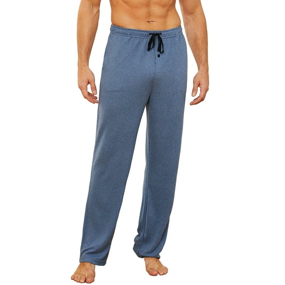 Vulcanodon Mens Pajama Pants, Lightweight Lounge Pant with Pockets Ultra Soft Pj Bottoms,(Dark Navy Mel.2XL)