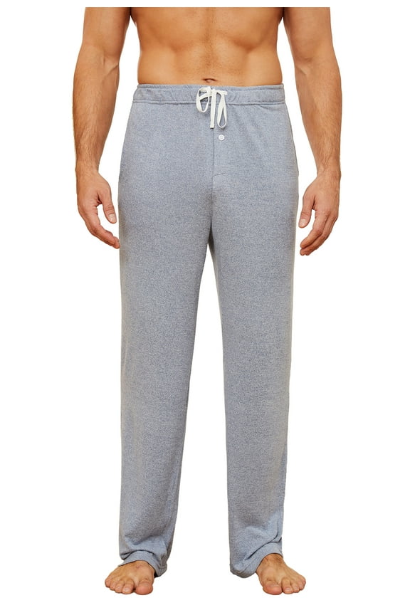 Mens Pajama Pants, Lightweight Lounge Pant with Pockets Ultra Soft Pj Bottoms,(Navy Mel.L)