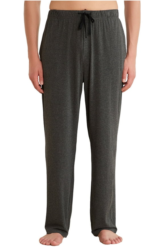 Mens Pajama Pants, Soft Lounge Pant with Pockets Lightweight Sleep Pj Bottoms,(Dark Grey Mel.L)