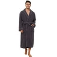 thumbnail image 1 of Vulcanodon Mens Shawl Collar Fleece Bathrobe, Soft Warm Long Sleeve Robe with Pockets Spa Robes for Men Cozy Sleepwear（Dark Grey, 2XL/3XL）, 1 of 1
