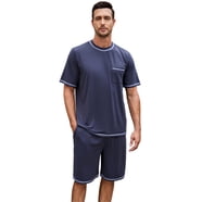 Men's 2-Piece Pajama Set – Lightweight T-Shirt & Shorts Matching Sleepwear, Comfy Nightwear