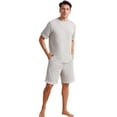 thumbnail image 1 of Vulcanodon Mens Short Pajama Set,Lightweight Sleepwear Soft Nightwear Short Sleeve Set With Pocket,(Light Green Mel.XL), 1 of 2