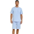 thumbnail image 1 of Vulcanodon Mens Short Pajama Set,Lightweight Sleepwear Soft Nightwear Short Sleeve Set With Pocket,(Sky Blue,XL), 1 of 5