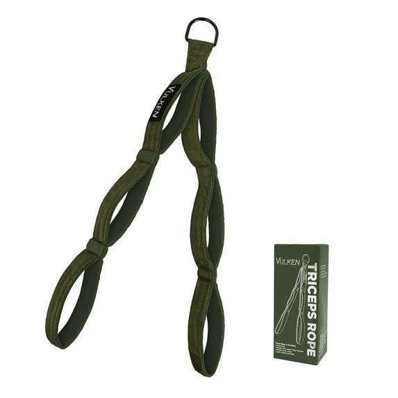Vulken Tricep Rope Cable Attachment. 28.7 Inch & 22 Inch Three lengths Built in One Pull Down Rope, Green