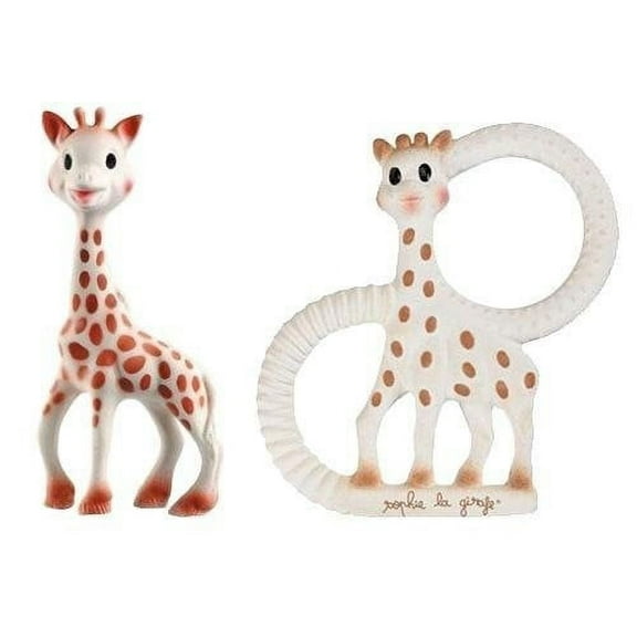 Vulli Sophie The Giraffe Teether Toy Set - (Includes The Original Sophie + New Sophie The Giraffe Vanilla Teething Ring)