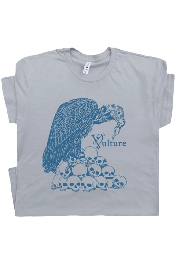 Vulture T Shirt Cool Vulture Skull Graphic Weird Shirts for Women Men Gothic Exotic Bird Vintage Retro Tee Unusual Original Unique Design