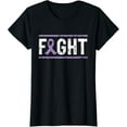 thumbnail image 1 of Vulvar Cancer Awareness Fight Cancer Purple Ribbon T-Shirt T-Shirt Casual Short Sleeve Shirt, 1 of 4