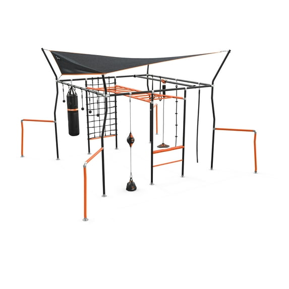 Vuly Ninja Quest Monkey Bars Jungle Gym with Net, Rings, Flying Fox and More for Kids, Children, Toddlers & Adults