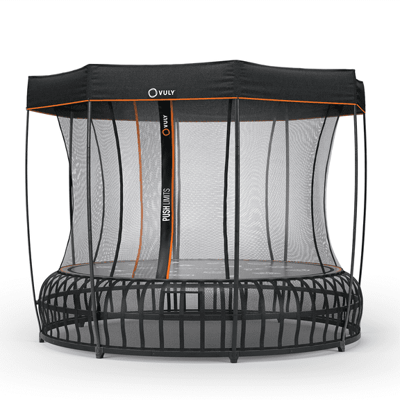 Vuly Thunder Pro 12ft Springless Trampoline, Safety Net, Durable Frame (Large with Shade)