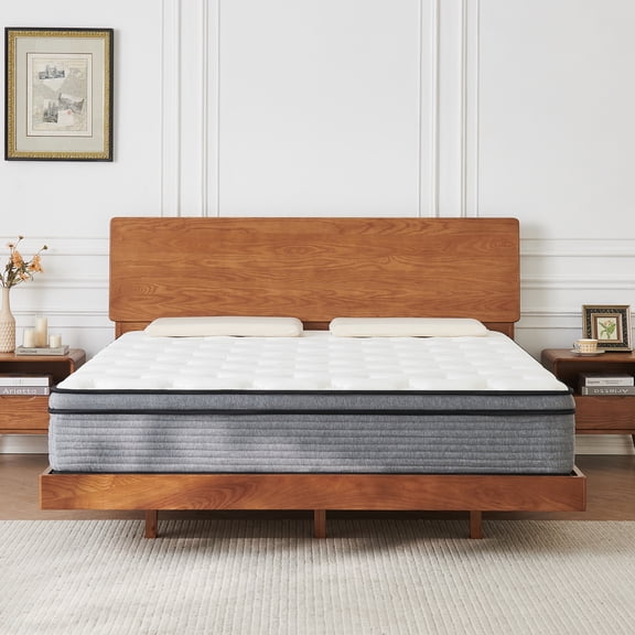 Vumece 12 inch Queen Size Hybrid Mattress in a Box, Memory Foam & Individually Wrapped Coil, Support, Breathable, Pressure relief-120 Night Trial