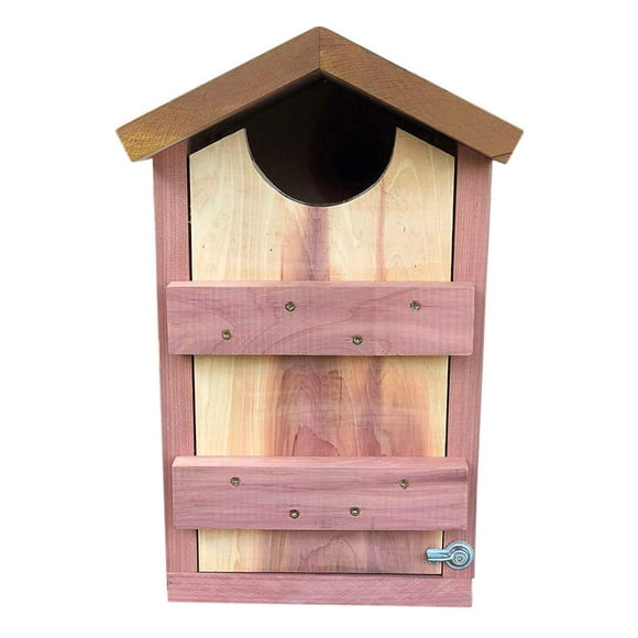 Vundahboah Amish Goods Screech Owl House Box for Nesting- Handmade in USA- Solid Cedar Wood Saw-Whet/Kestrel/Screech Owl/Flicker