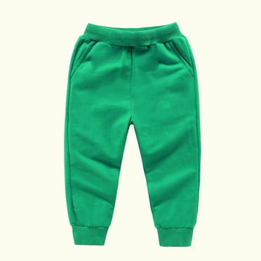 Vunhao Boys Sweatpants, Solid Cotton Elastic Waist Casual Relaxed Fit Jogger Boys Pants on Clearance Green Size 18-24 Months