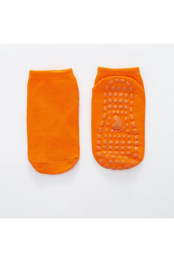 Boys and Girls Ankle Socks, Fashion Cotton Kids Socks Clearance Orange Size 5 T