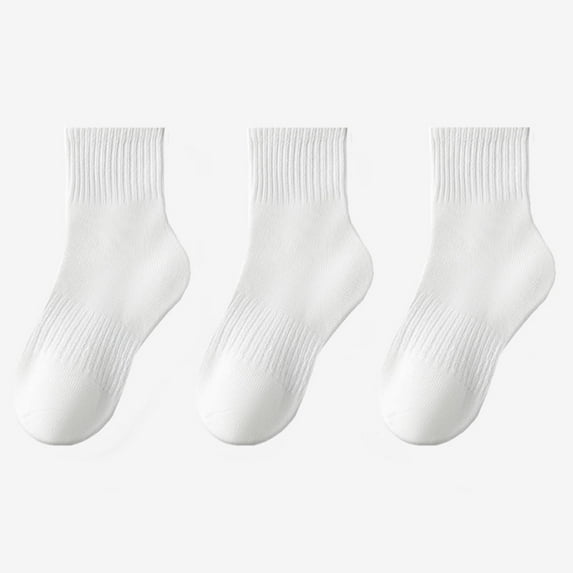 Vunhao Boys and Girls Crew Socks, Fashion 3 Pack Cotton Kids Socks Clearance White Size 9 T