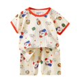 thumbnail image 1 of Vunhao Fashion Girls' 6 - 12 Months Casual Short Sleeve Button Cartoon - Printed Two - Piece Set (Top & Shorts),Beige,Size 6 Months, 1 of 3