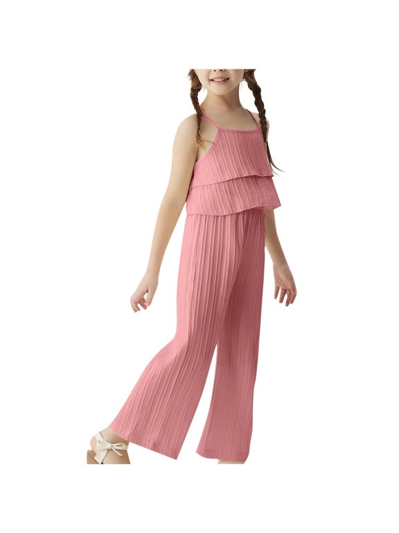 Fashion Toddler 1 - 2 Casual Sleeveless Crew Neck Camisole and Ankle - Length Pants Set, Solid Color,Pink,Size 4 T
