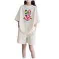 thumbnail image 1 of Vunhao Girls Animal Print Outfit Sets Size 7-8 Casual Two-Piece Short Sleeve Top and Shorts Loose Fit Summer Clothes,Beige,Size 4 T, 1 of 6