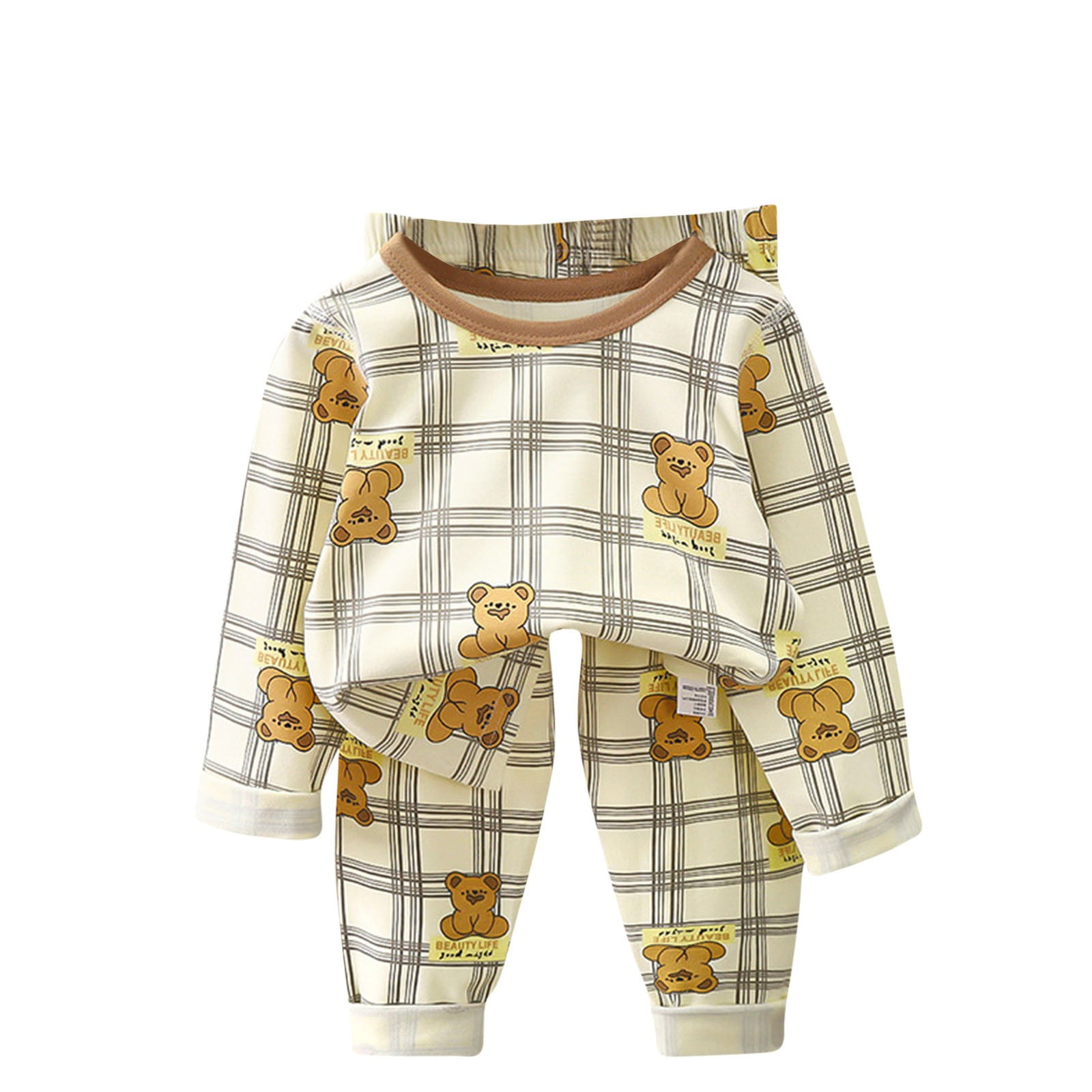 Vunhao Girls Boys Pajamas Sets, Long Sleeve Cartoon Soft Cotton Kids