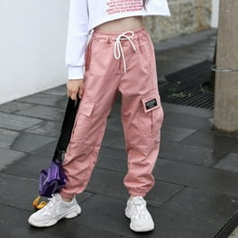 Hessimy Cargo Pants For Girls Casual High Waisted Drawstring
