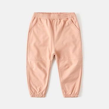 Vunhao Girls Sweatpants, Elastic Waist Waterproof Relaxed Fit Solid Girls Pants on Clearance Pink Size 3 T