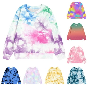 Vunhao Little Girls Sweatshirts, Crewneck Printed Long Sleeve without Hood Pullover Hoodies Tops on Sale Multicolor Size 1-12 T