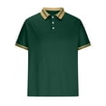 thumbnail image 1 of Vunhao Mens Collared Polo Shirts, Casual Short Sleeve Solid Button Mens Basic Shirt on Sale Green, 1 of 4