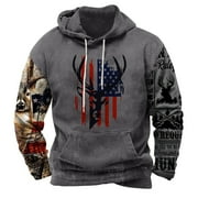 VUNHAO Mens Hoodies Clearance, Graphic Hooded Casual Pullover Mens Pullover Shirts with Pockets on Sale Army Green