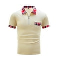 thumbnail image 1 of Vunhao Mens Polo Shirts Clearance, Pullover Short Sleeve with Pockets Mens Tees Clothes on Sale Khaki, 1 of 4