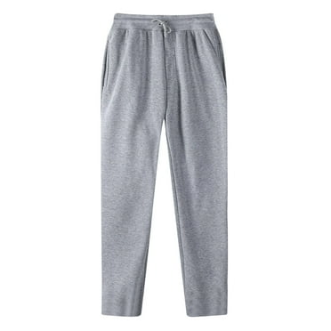 Vunhao Mens Sweatpants with Pockets, Elastic Waist Baggy Open Bottom Drawstring Athletic Mens Joggers Clearance Sale Gray