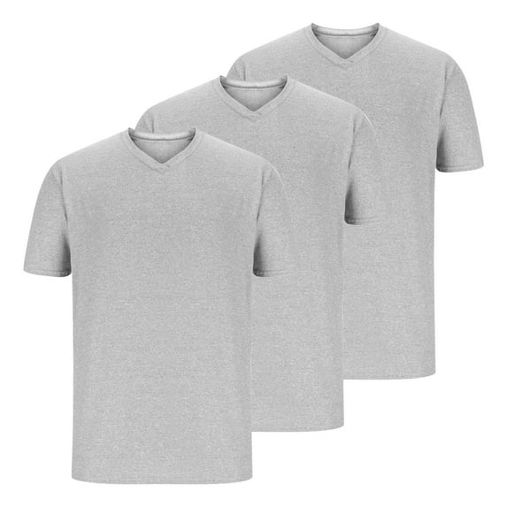 Vunhao Packs of Men Tee Shirts, Pullover Short Sleeve V-neck Basic Multipack Men Tshirts Value Pack Gray