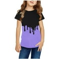 thumbnail image 1 of Vunhao Toddler Girl Shirts Clearance，Summer Graphic Short Sleeve Crew Neck T Shirt on Sale Purple 9-10 T, 1 of 6