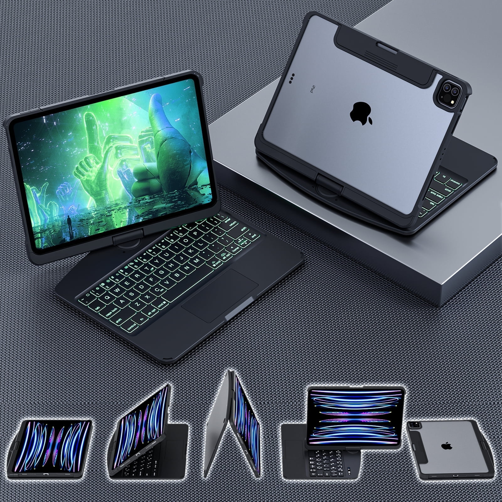 Vunmen Swivel Magic Keyboard Case Compatible with iPad Air6 13inch (M2
