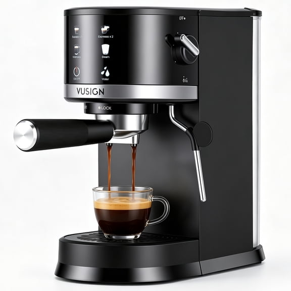 Vusign Semi Automatic Espresso Machine, 20 Bar Coffee Maker Machine with Steam Milk Frother,NTC Temperature Control, Pre-Infusion,1.2L Removable Water Tank