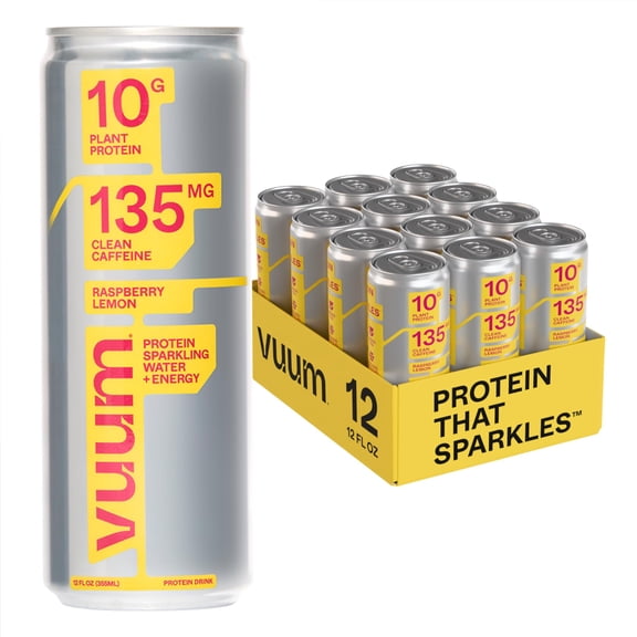 Vuum Beverage Energy Raspberry Ready-To-Drink 12 Fl Oz (Pack Of 12)