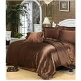 thumbnail image 1 of Vuvet Bedding 100% Pure Silk Sateen Sheet Set | 4 Pcs | Fitted Sheet Fits Up to 15" Deep Pocket Mattress | Flat Sheet Fitted Sheet & Pillowcase Set | Wrinkle Free Fade Resistant (King, Brown), 1 of 6