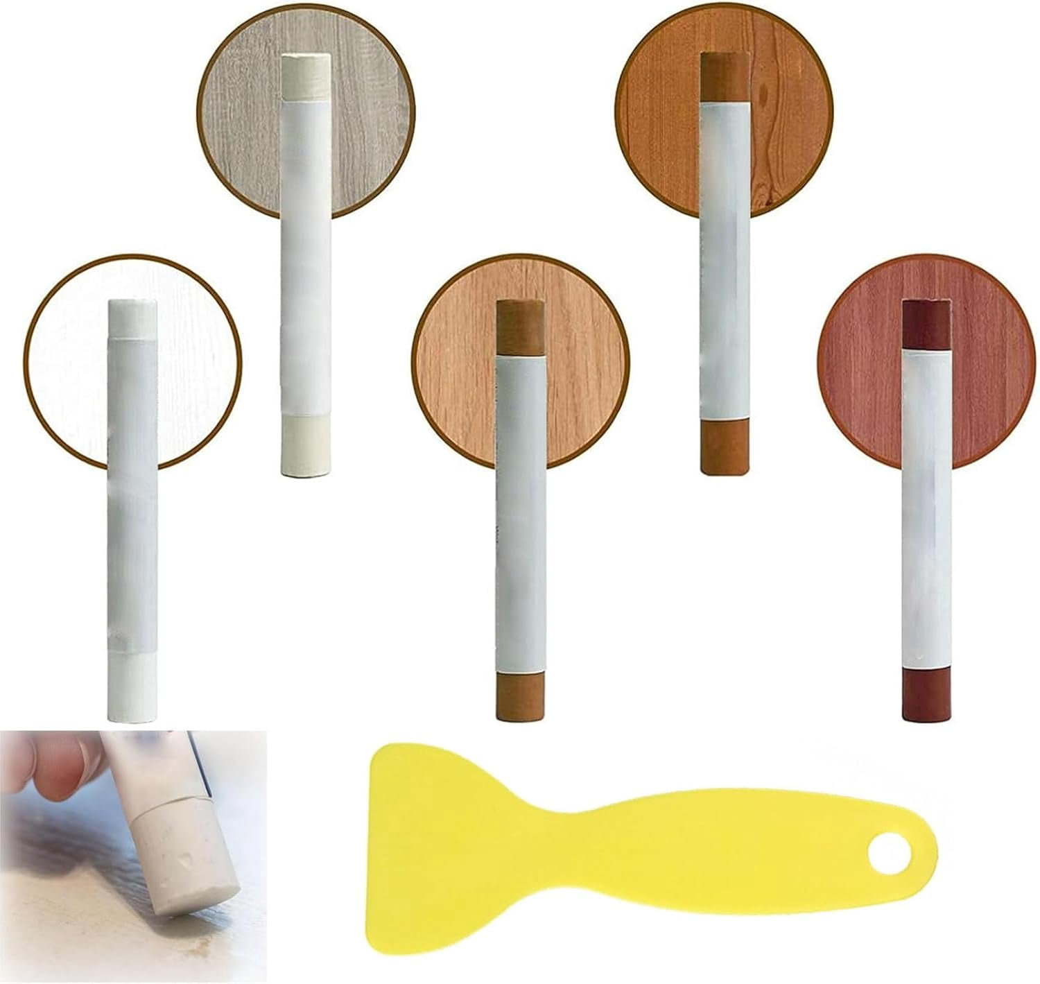 Vuxeco Fix Stick, Vuxeco Wood Repair Wax pens, No Tools Mess-Free