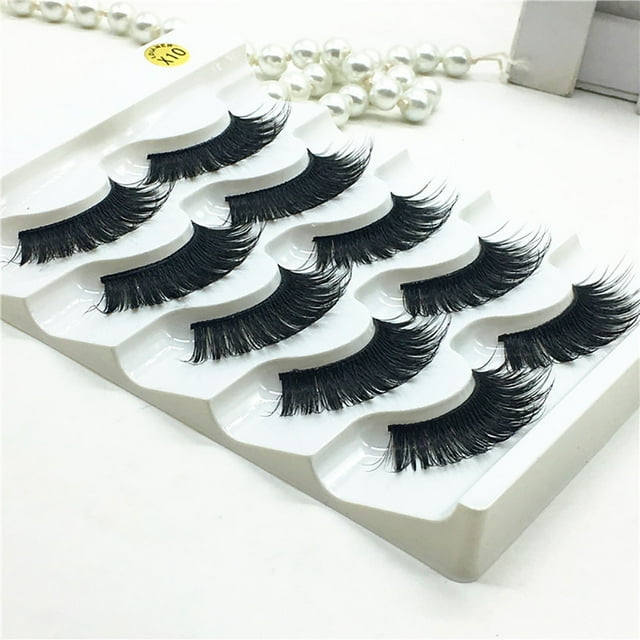Vuygyu 1 Box 3D False Lashes Strip Eyelashes Long Natural Party Lashes