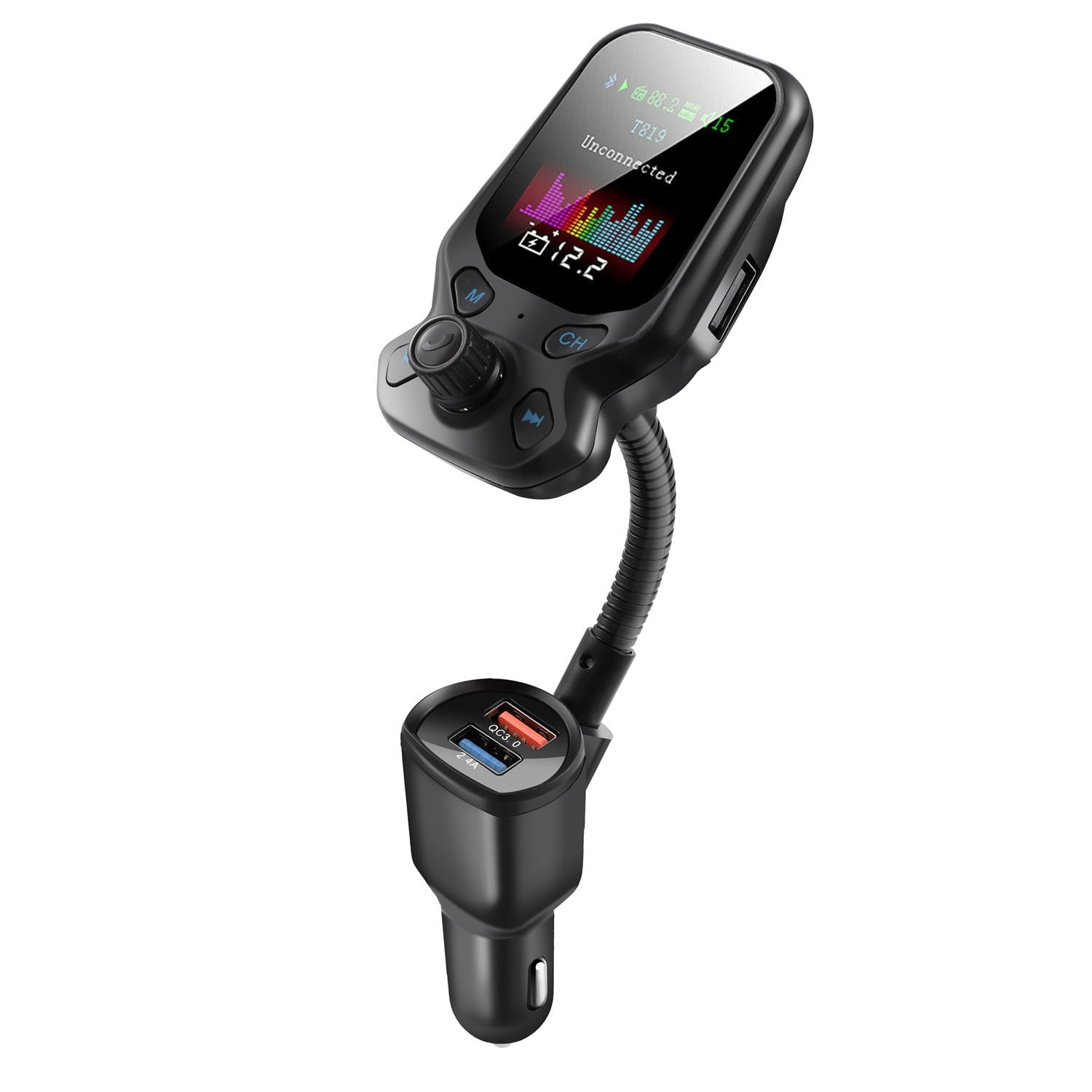 Vuygyu 5.0 InCar Wireless FM MP3 AUX Adapter 2 USB Charger Adapter Cat