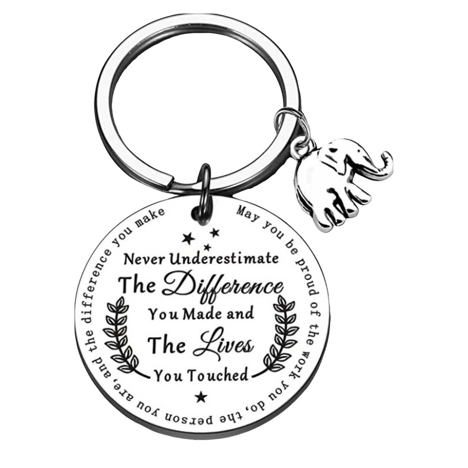 Vuygyu Appreciation Inspirational Elephant Keychain Thank You Keyring ...