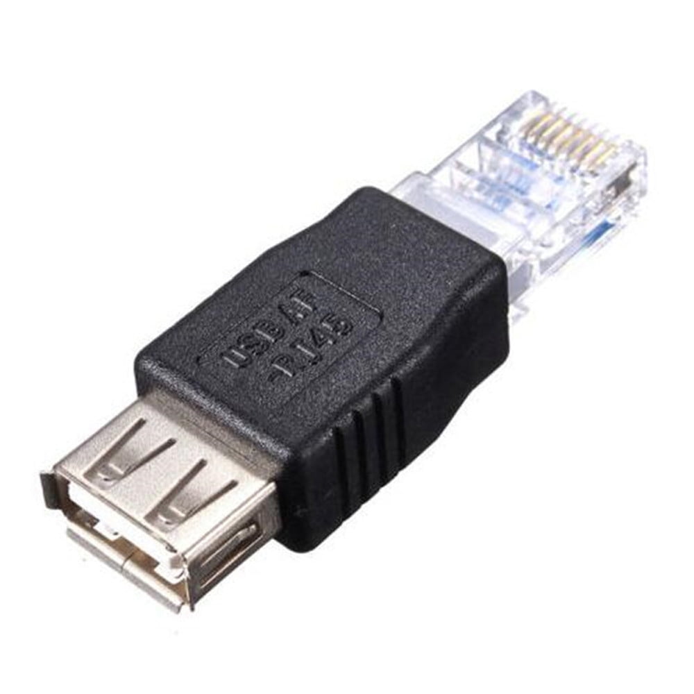 Vuygyu USB Type A Female To RJ45 Male Adapter Router Connector Plug ...