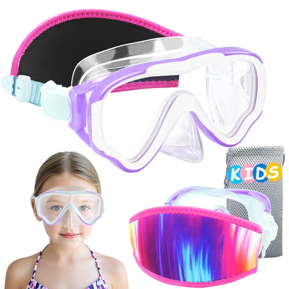 Vvinca Kids Goggles Snorkel Mask Diving Mask Swimming Goggles with Nose Cover and Straps Cover for Kids and Youth Age 6-14