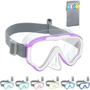 Vvinca Kids-Goggles with Nose Cover, Diving Mask Elastic Fabric Strap Anti Fog Anti Shattered Lens for Kids Swim Goggles 3-14