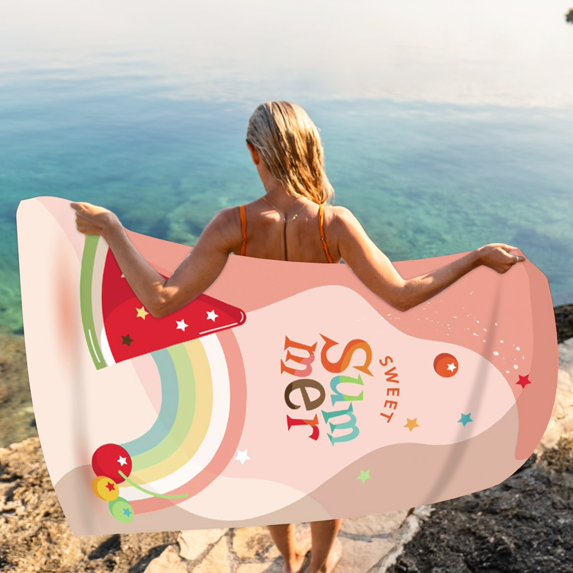 Vwrxbz Oversized Beach Towel 30"x60" - Quick-Dry Microfiber Sand Free Towel, Large Super Absorbent Lightweight Sandproof Beach Blanket for Swimming Pool, Camping