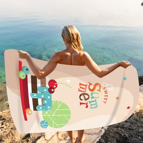 Vwrxbz Oversized Beach Towel 30"x60" - Quick-Dry Microfiber Sand Free Towel, Large Super Absorbent Lightweight Sandproof Beach Blanket for Swimming Pool, Camping