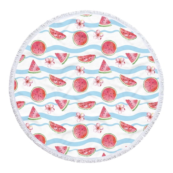 Vwrxbz Premium Soft Microfiber 60-Inch Round Beach Towel - Oversized, Quick-Dry, Sandproof, Colorful Printed Blanket for Swimming Pool, Picnic, and More, Ideal for Outdoor Enthusiasts