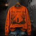 thumbnail image 1 of Vxararl Halloween Sweatshirts for Women Long Sleeve Crew Neck Comfort Tops Funny Spooky Season Graphic Tee Salem Broom Company Witch Printed Pullover Salem Sweatshirt Yellow L, 1 of 4